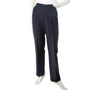 Vintage Nth Degree Virgin Wool Trouser Pants Retro Perma Crease 80s Navy